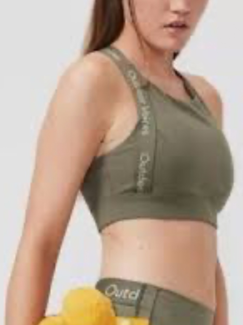 EUC Outdoor Voices Snacks Bra Tea Tree Green S Hike Climb Run Yoga